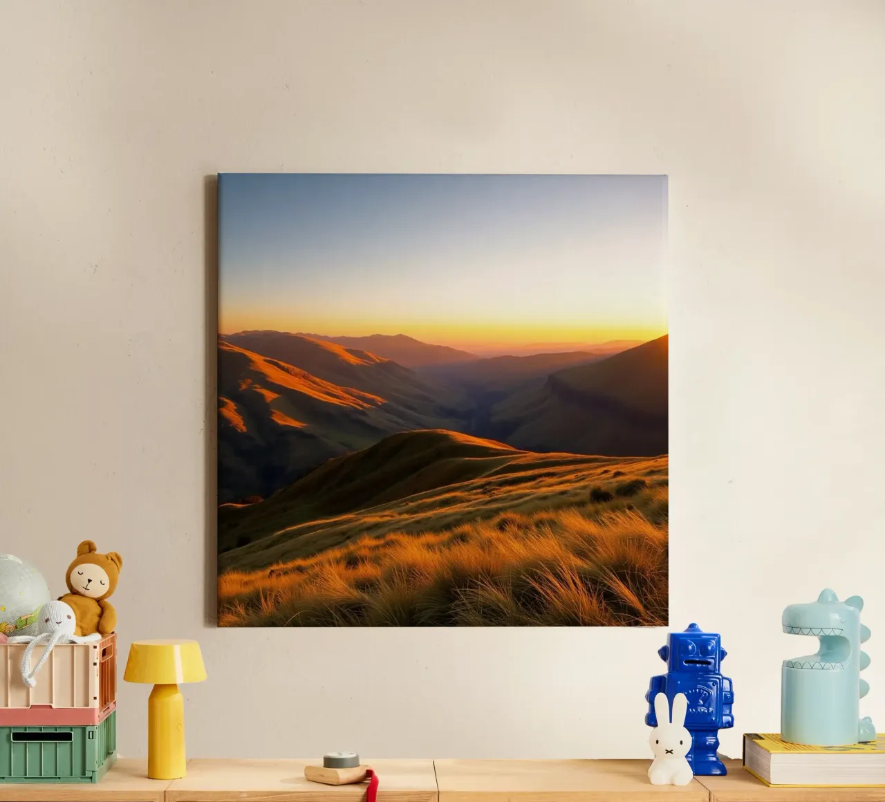 Etherisch landschap canvas met Baklijst van PhotoVibe Decor