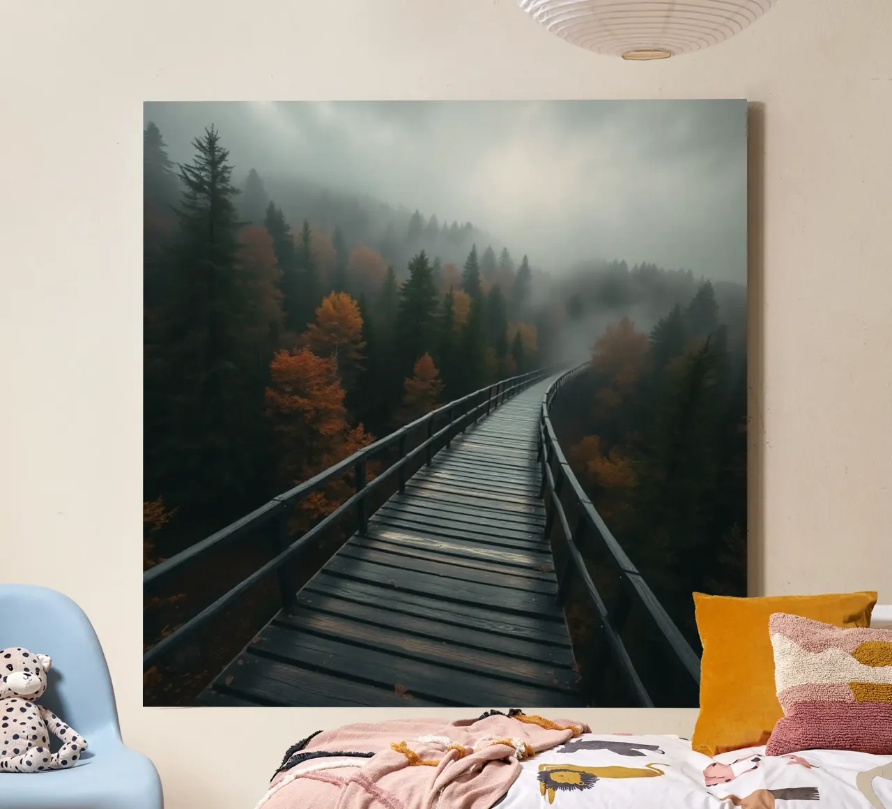 Etherisch landschap canvas met Baklijst van PhotoVibe Decor