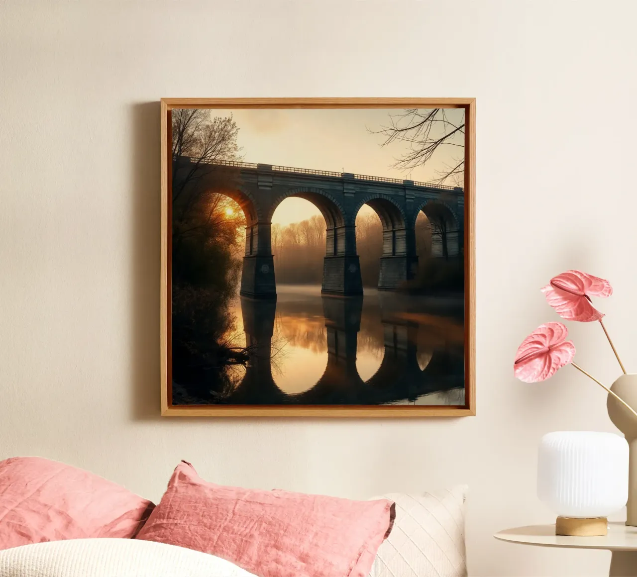 Etherisch landschap canvas met Baklijst van PhotoVibe Decor