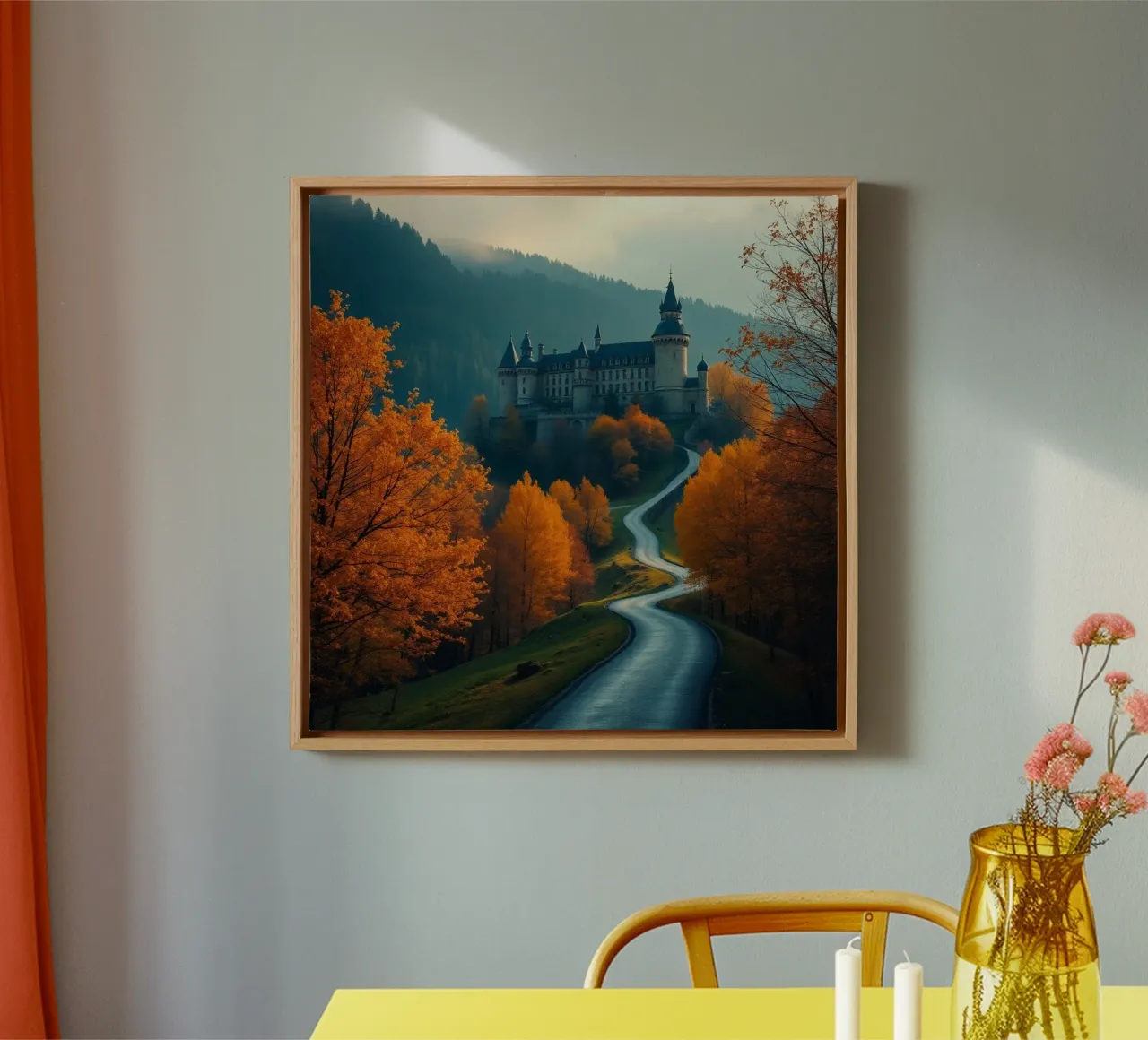 Etherisch landschap canvas met Baklijst van PhotoVibe Decor