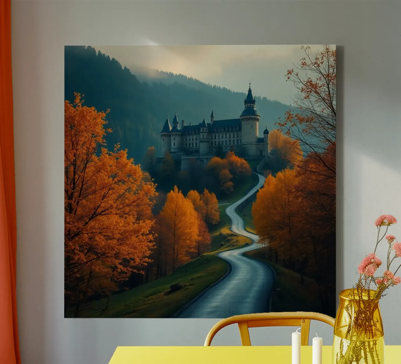 Etherisch landschap canvas met Baklijst van PhotoVibe Decor
