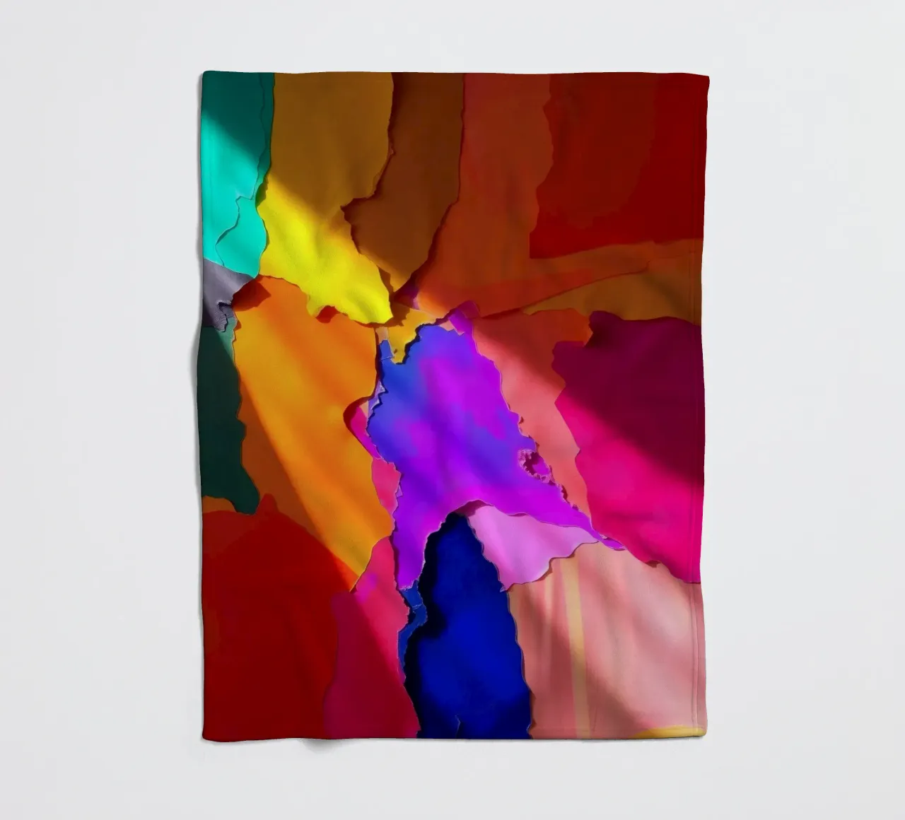 Collage astratto di carta colorata con riflessi di luce coperta in pile da DesignDoodle