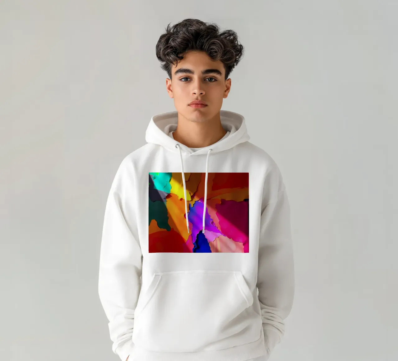 Collage astratto di carta colorata con riflessi di luce felpa con cappuccio da DesignDoodle