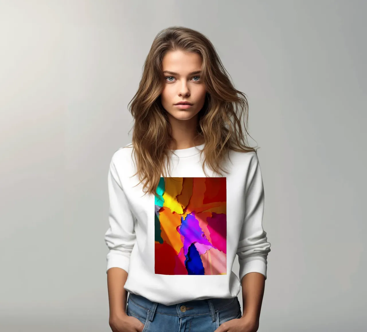 Collage astratto di carta colorata con riflessi di luce felpa da DesignDoodle