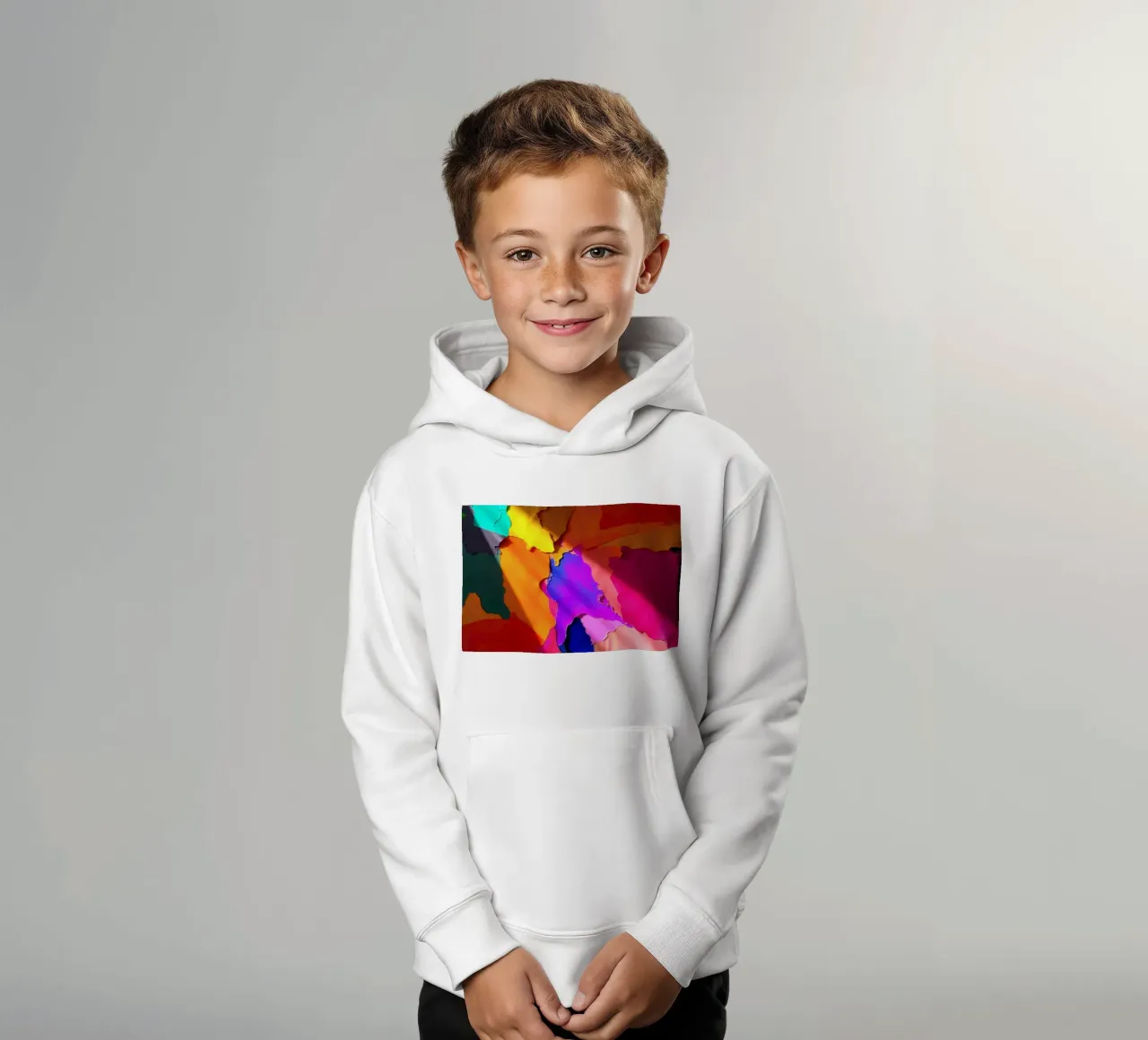 Collage astratto di carta colorata con riflessi di luce felpa bambino con cappuccio da DesignDoodle