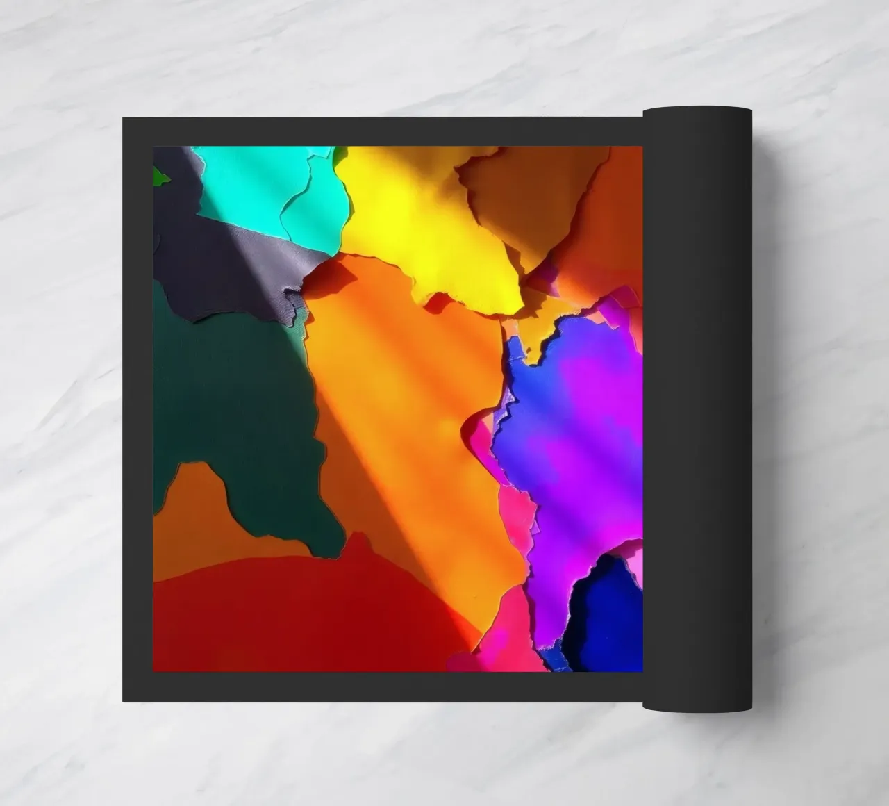 Collage astratto di carta colorata con riflessi di luce zerbino da DesignDoodle