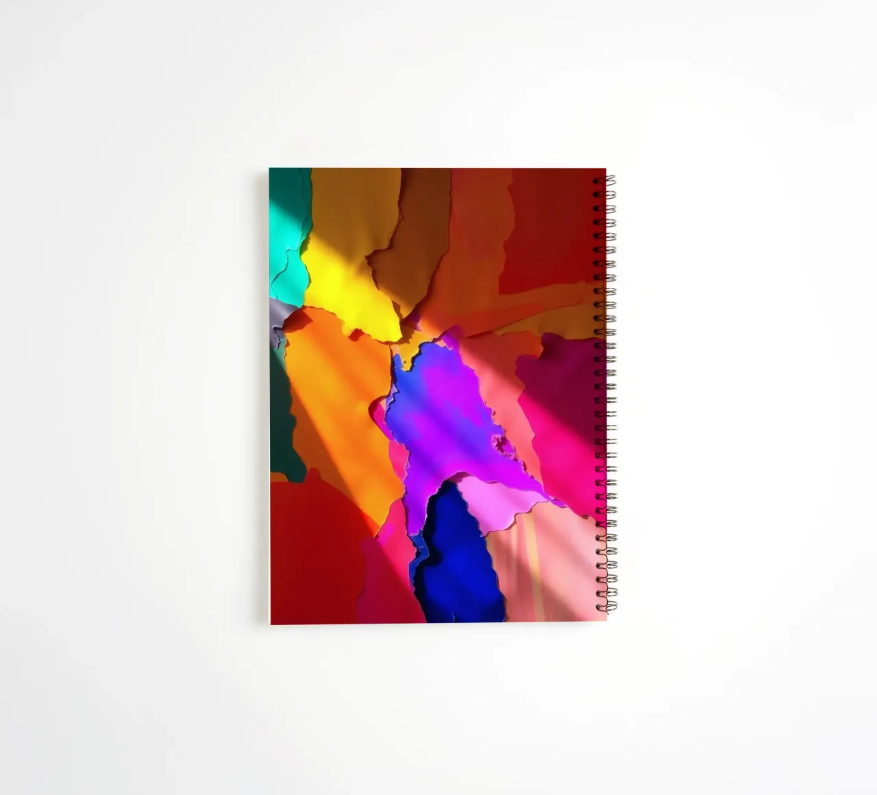 Colorful abstract paper collage with light reflections spiral notebook by DesignDoodle