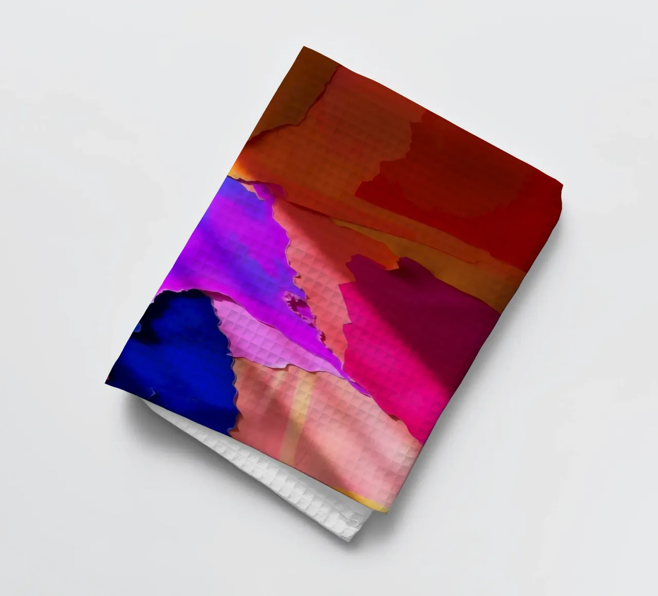 Collage astratto di carta colorata con riflessi di luce canovaccio da cucina da DesignDoodle