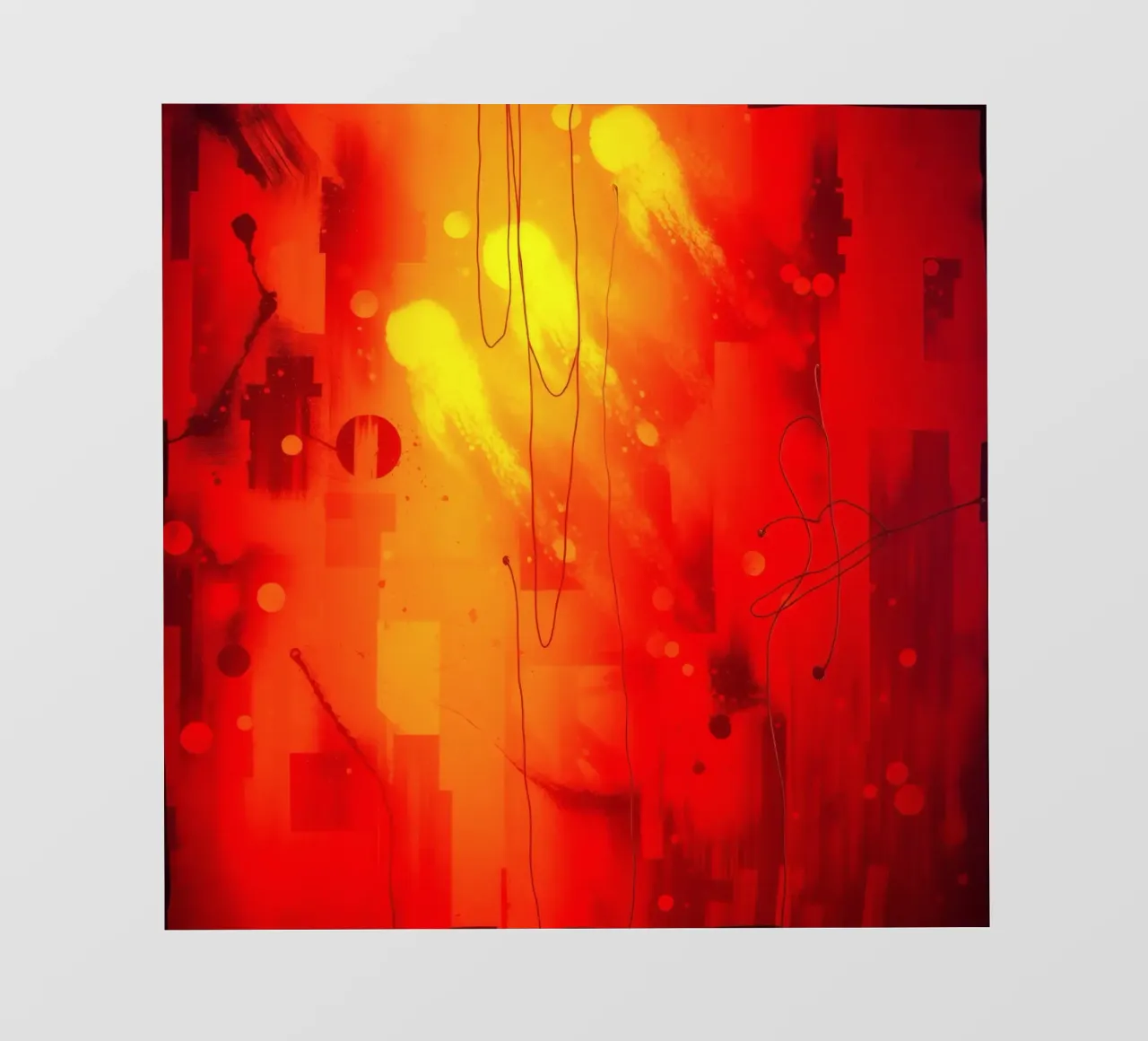 Bold abstract composition with vibrant red hues and dynamic pvc cover by DesignDoodle