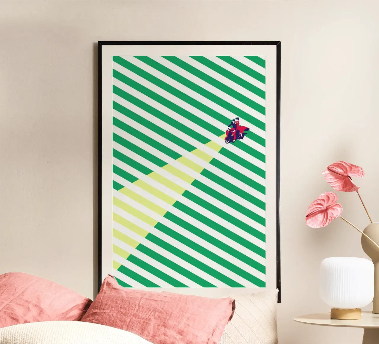 Vespa Love poster con telaio in alluminio da La Come Di