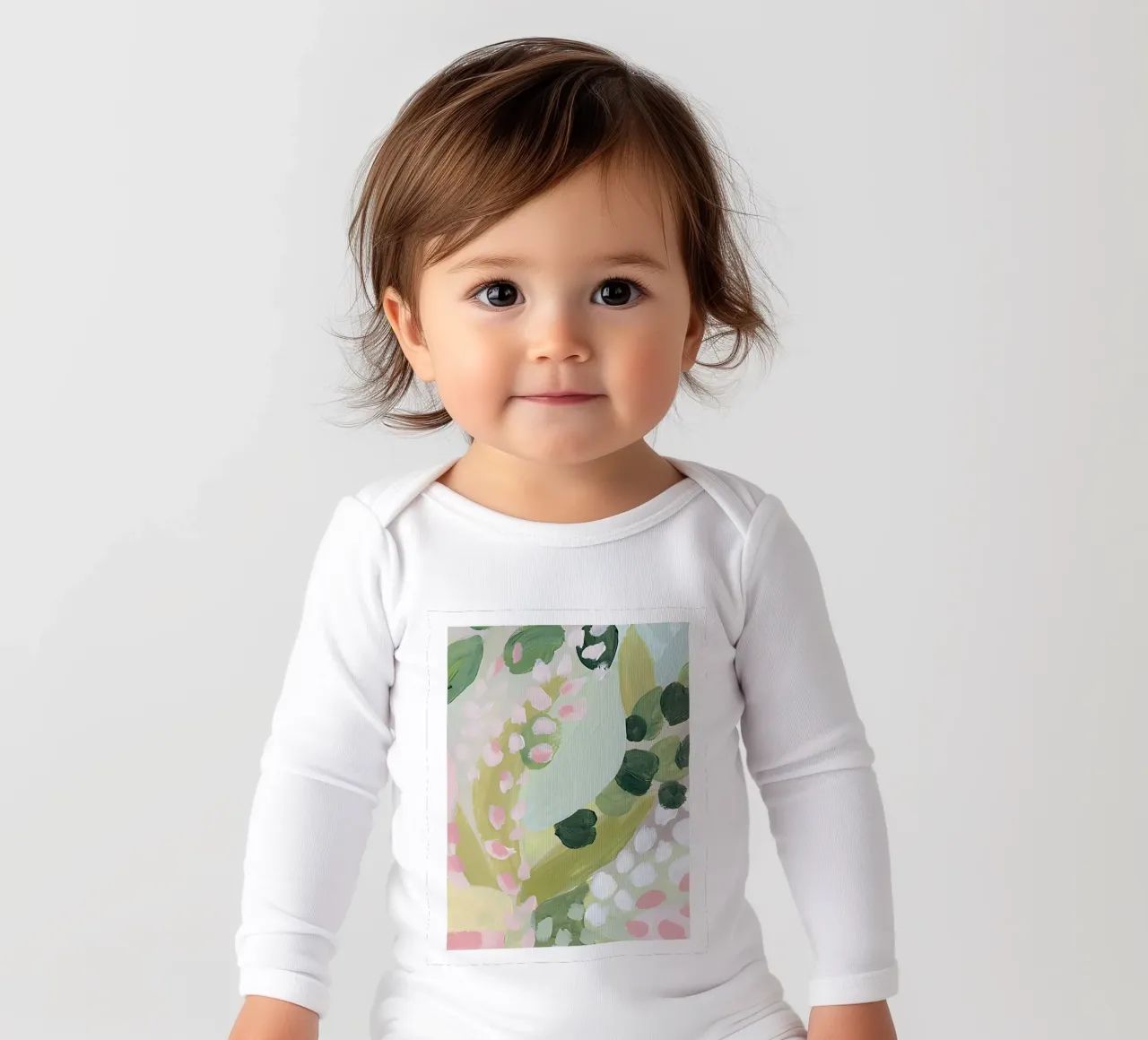Abstrakte florale Kunst, moderne zeitgenössische botanische Drucke Langarm Babybody von Boheme