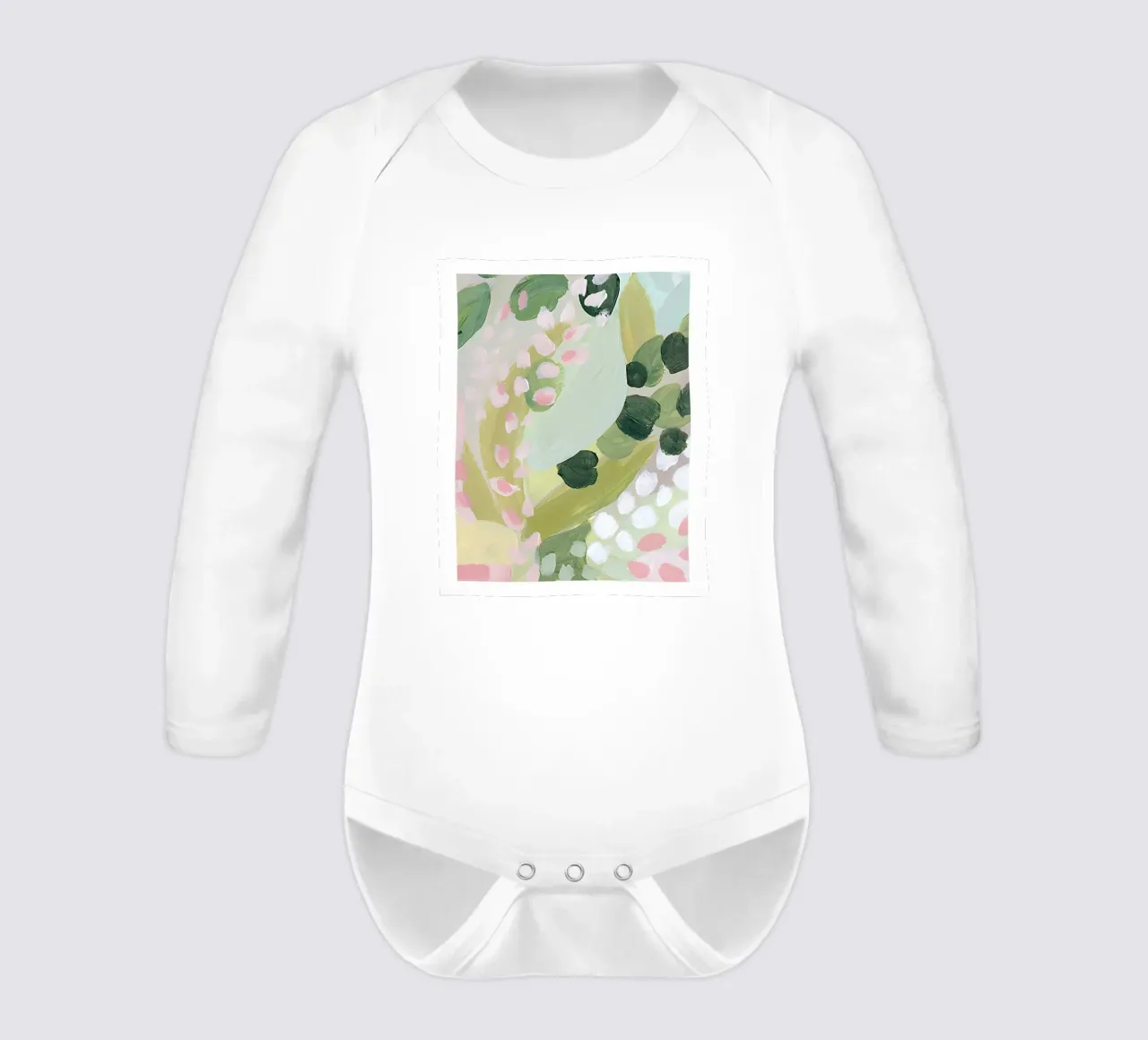 Abstrakte florale Kunst, moderne zeitgenössische botanische Drucke Langarm Babybody von Boheme