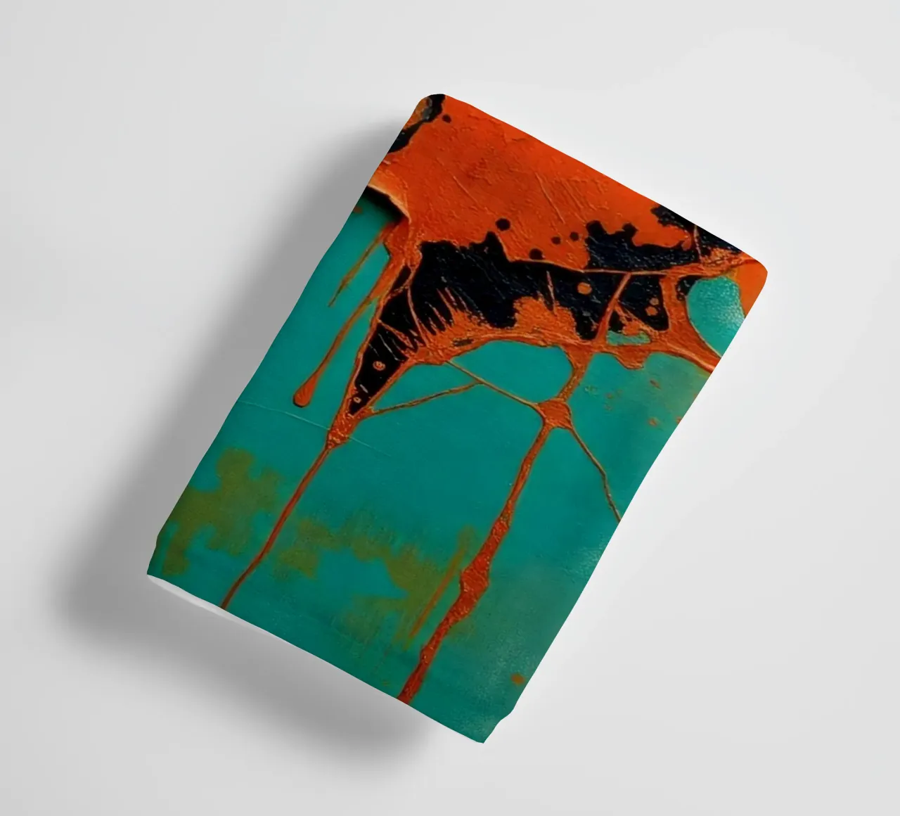 Opera d'arte astratta con vivaci colori arancione e turchese asciugamano da bagno da DesignDoodle