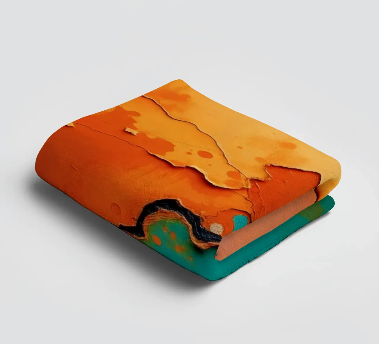 Opera d'arte astratta con vivaci colori arancione e turchese asciugamano da bagno da DesignDoodle