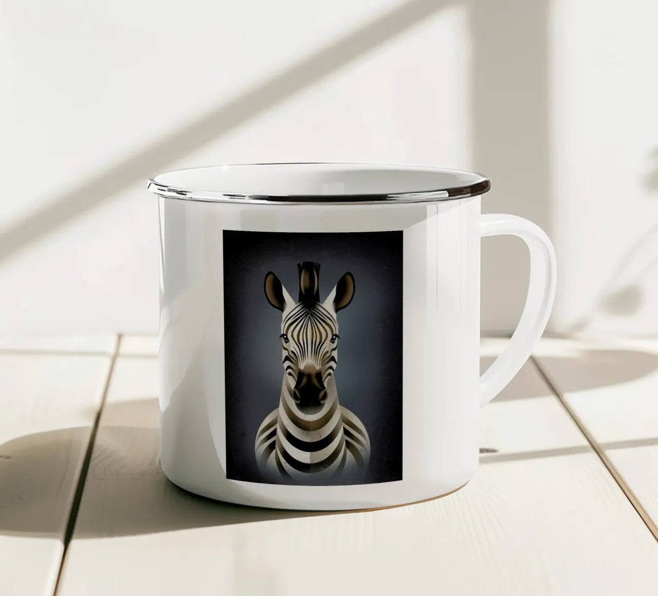 Zebra II Emaille Tasse von Dieter Braun