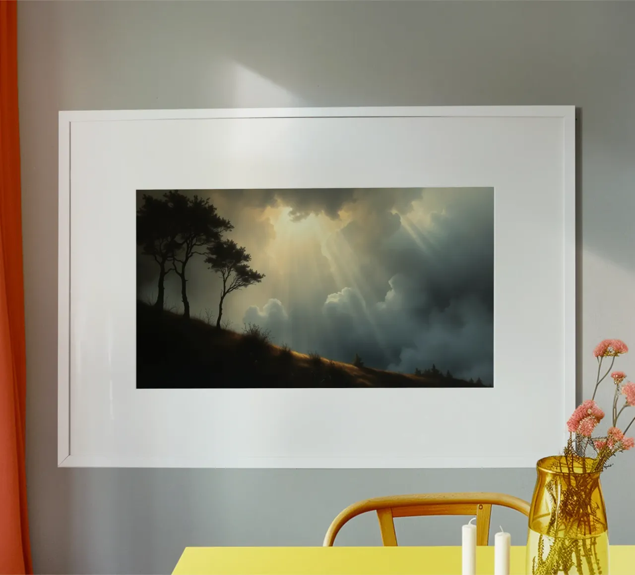 Dramatic sunlight breaking through stormy clouds hahnemühle by DesignDoodle