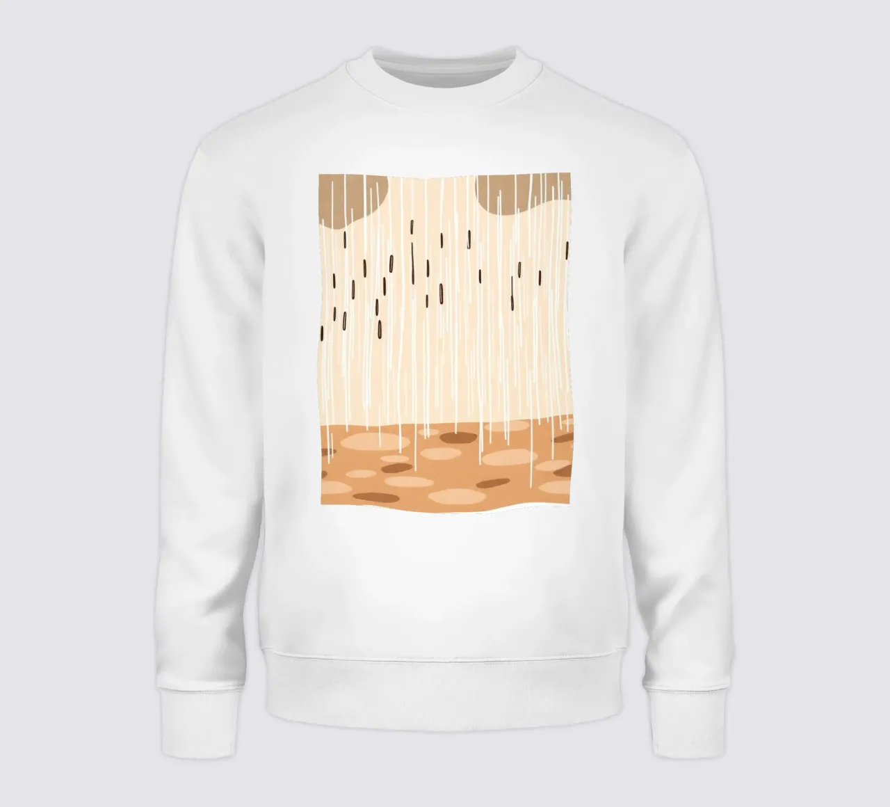 rain falling on a brown ground with sparse clouds sweatshirt by DesignDoodle