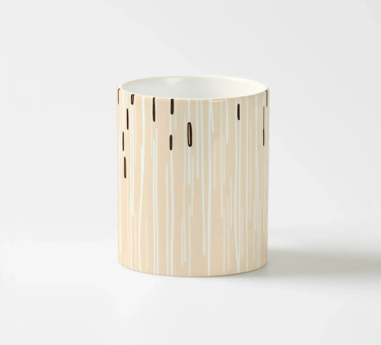 rain falling on a brown ground with sparse clouds ceramic mug by DesignDoodle