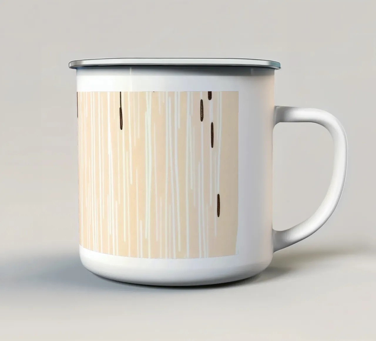 rain falling on a brown ground with sparse clouds enamel mug by DesignDoodle