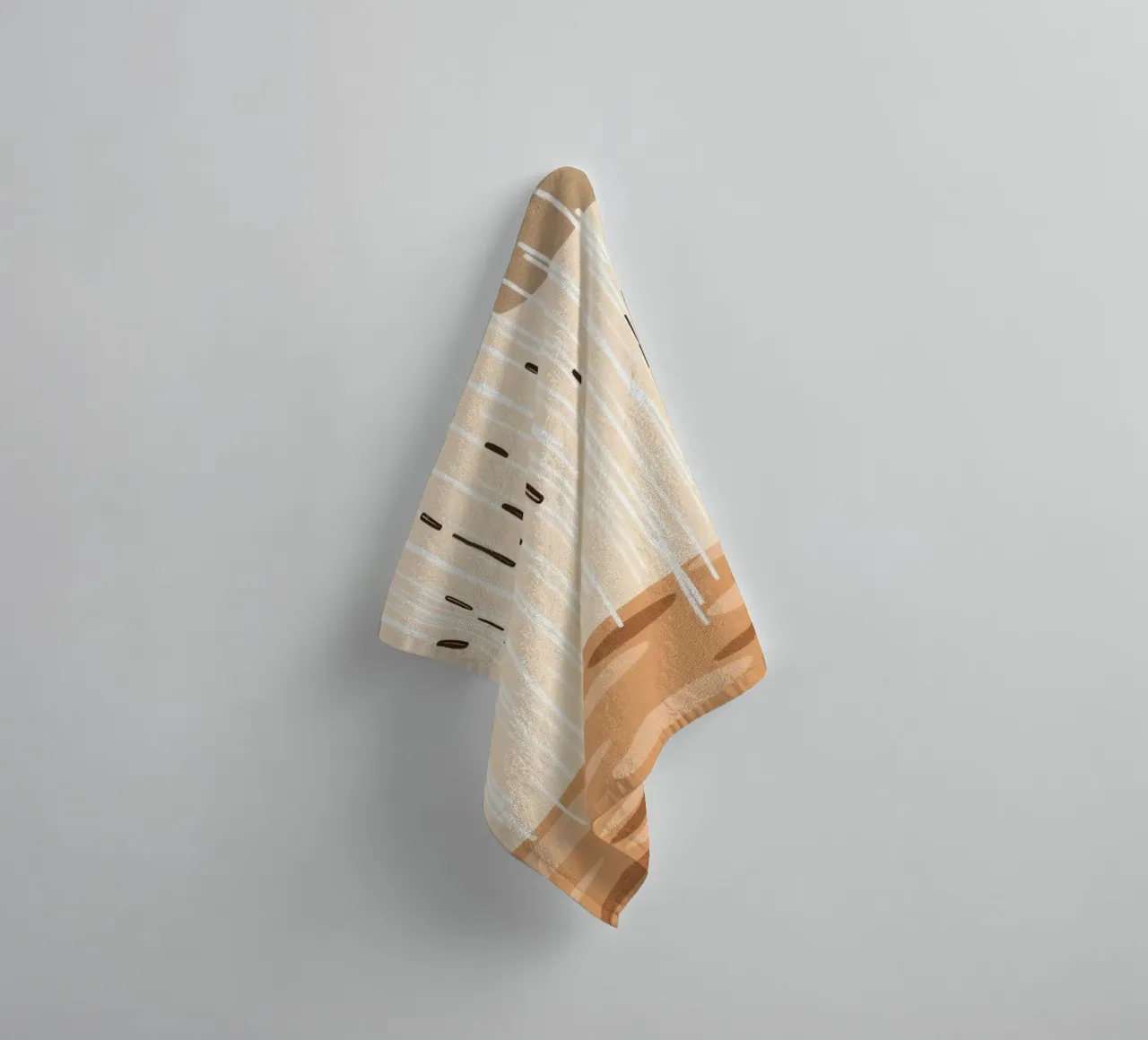 rain falling on a brown ground with sparse clouds towel by DesignDoodle