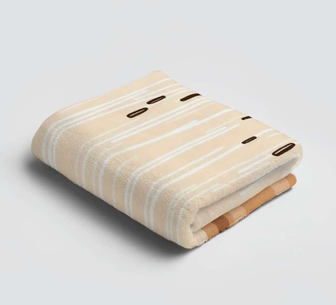 rain falling on a brown ground with sparse clouds towel by DesignDoodle