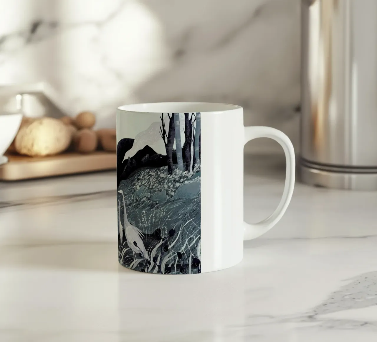 Winter ceramic mug by Amalia Restrepo