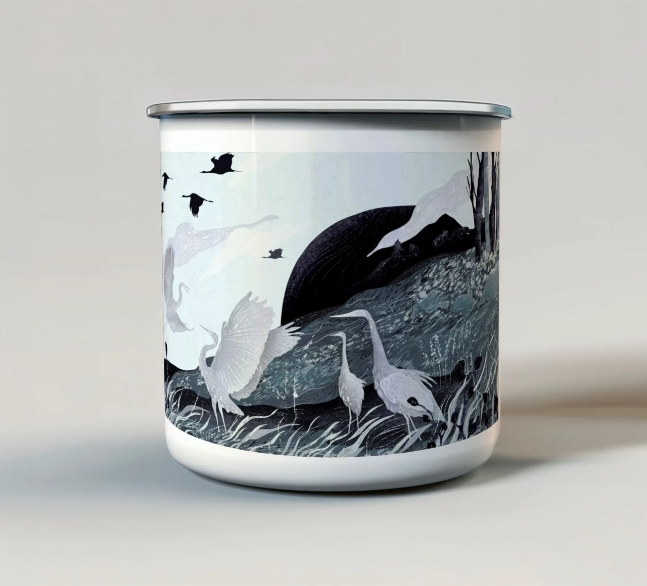 Winter tazza in smalto da Amalia Restrepo