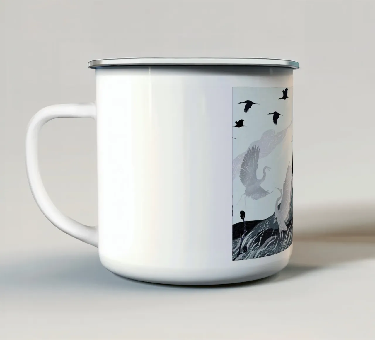 Winter enamel mug by Amalia Restrepo