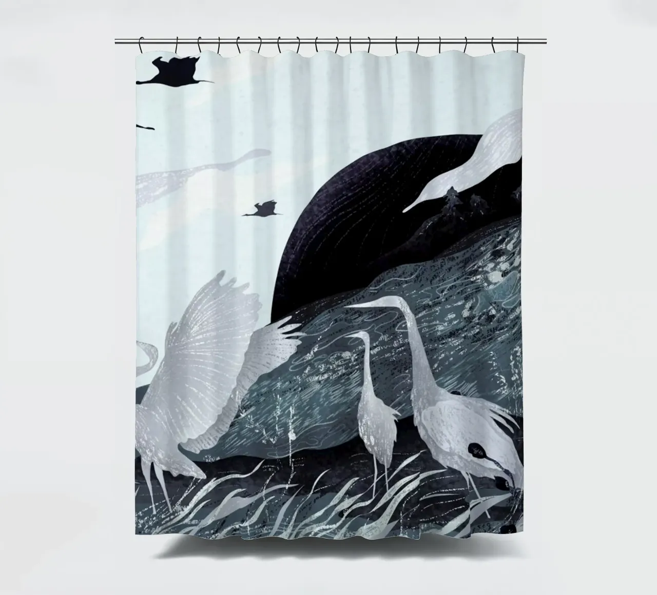 Winter shower curtain by Amalia Restrepo