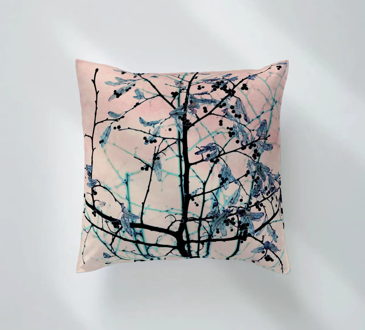 Winter Berries III decorative cushion by Ingrid Beddoes