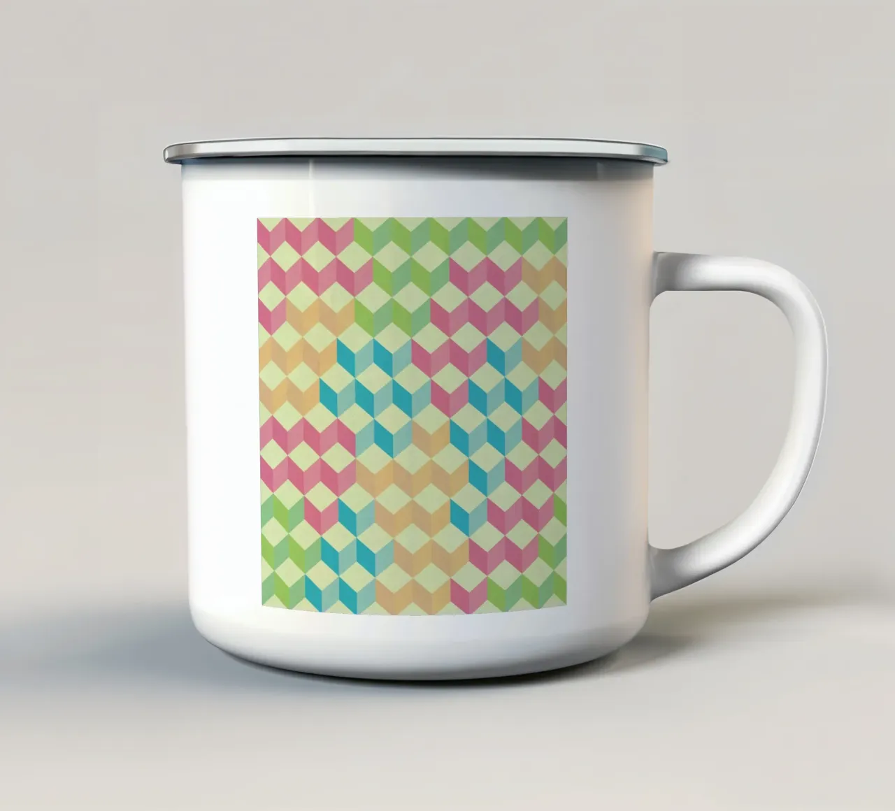 SugarCubes Geometric Pattern enamel mug by Tobe Fonseca