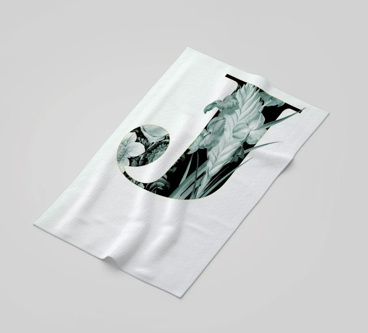 Flower Alphabet - J beach towel by Froilein Juno