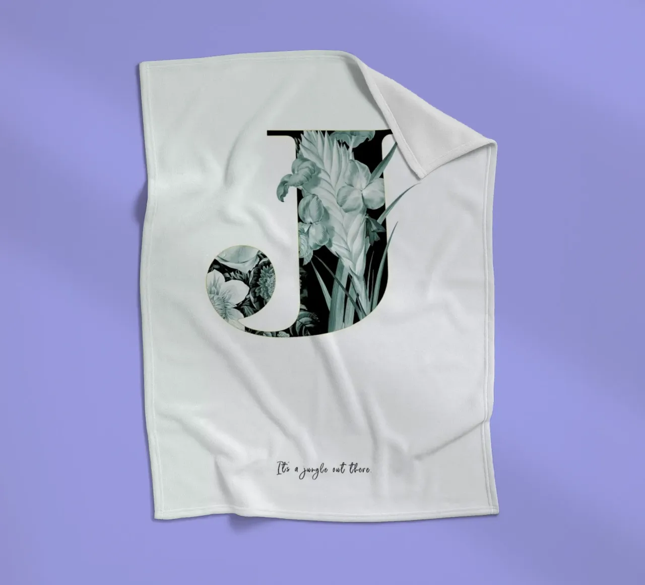 Flower Alphabet - J fleece blanket by Froilein Juno
