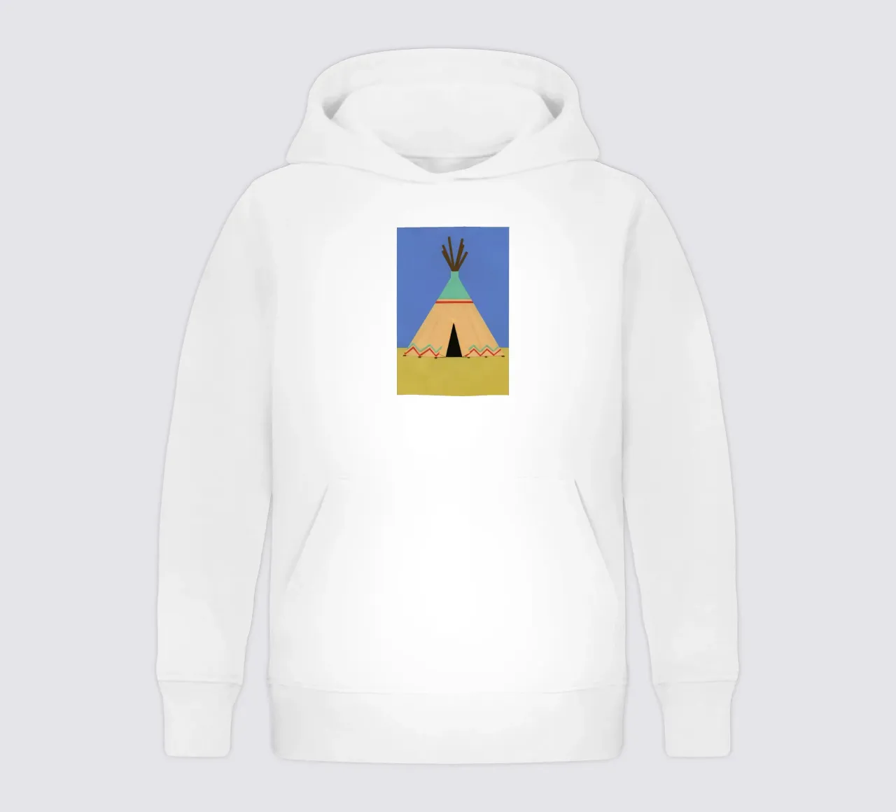 Tipi Green Red felpa bambino con cappuccio da Rosi Feist
