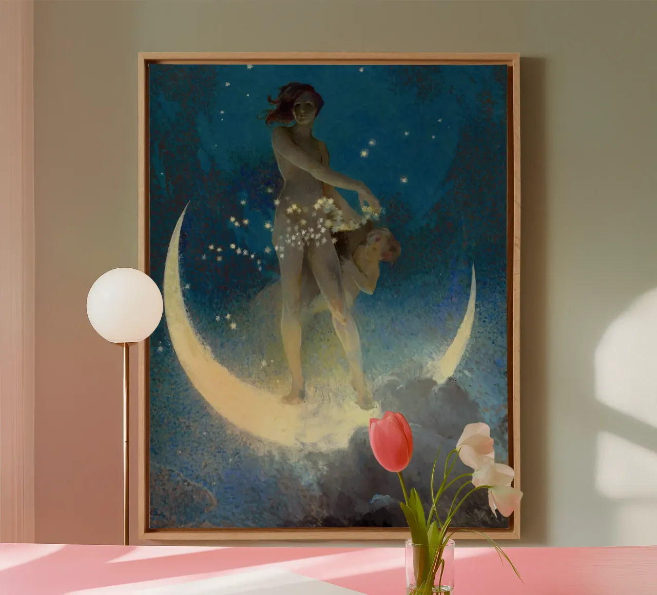 Edwin Blashfield - Stelle sparse di primavera tela con Cornice a cassetta da Timeless Artworks
