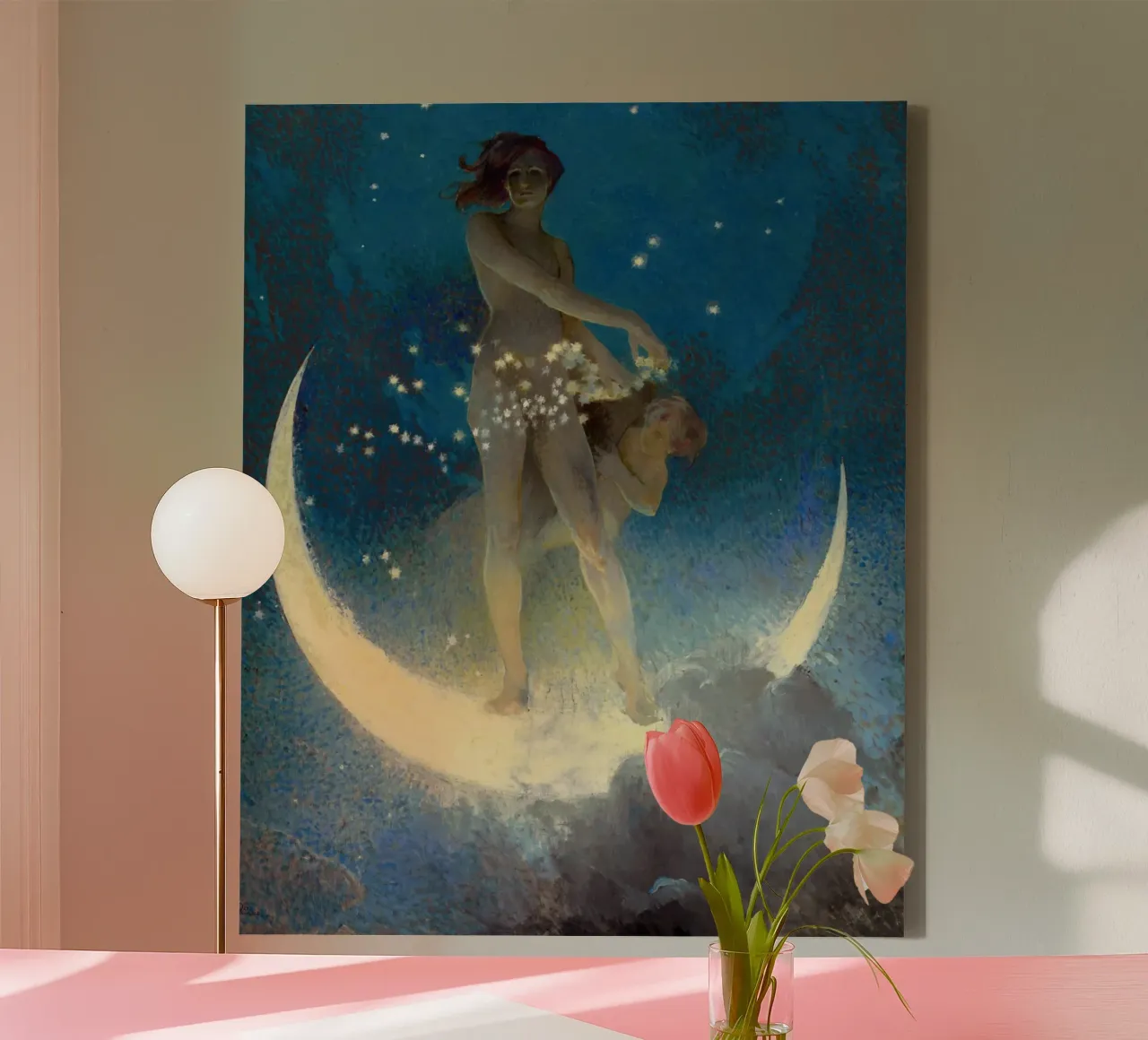 Edwin Blashfield - Stelle sparse di primavera tela con Cornice a cassetta da Timeless Artworks
