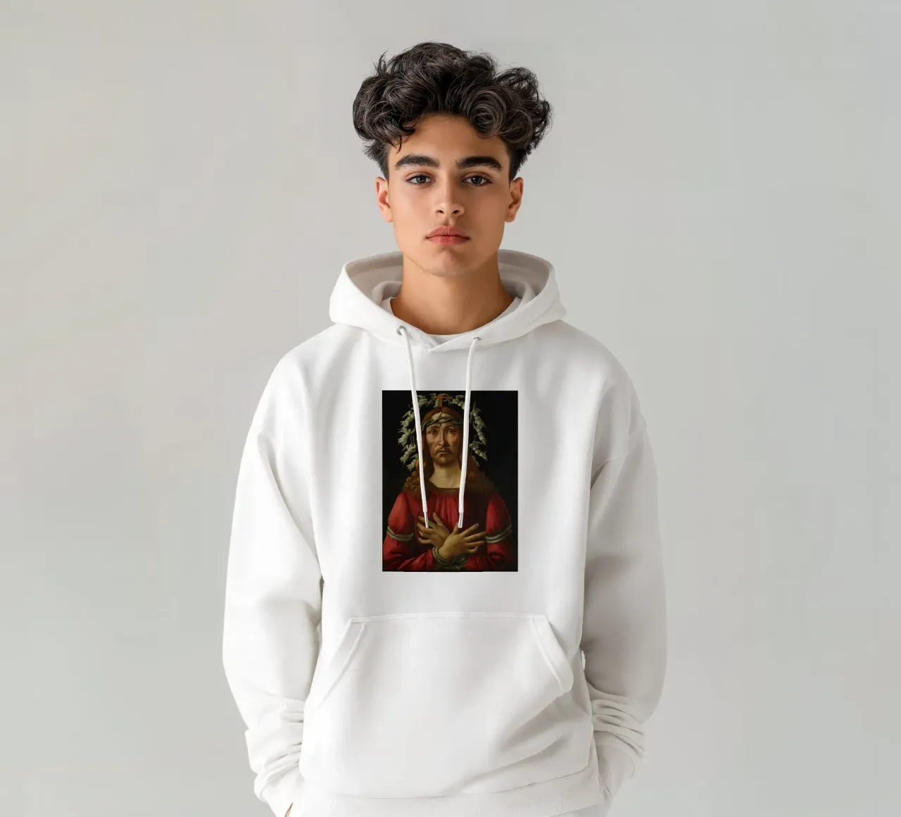 Sandro Botticelli - Cristo como varón de dolores sudadera con capucha de Timeless Artworks