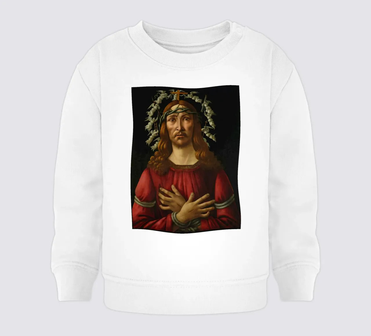 Sandro Botticelli - Cristo como varón de dolores sudadera de bebé de Timeless Artworks
