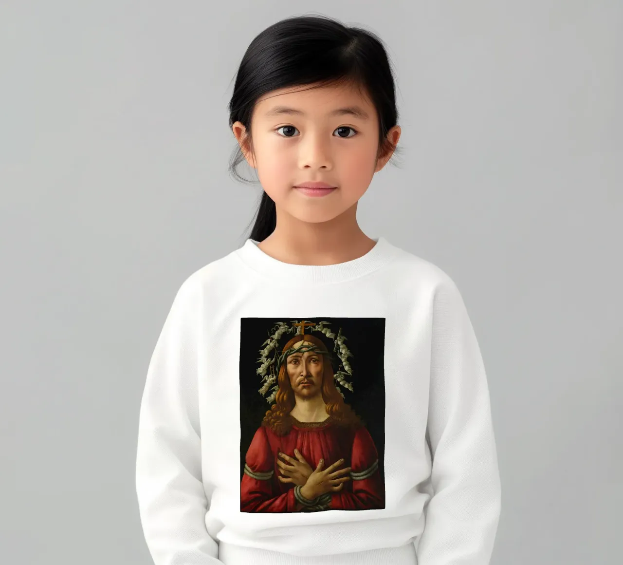 Sandro Botticelli - Cristo come uomo dei dolori felpa bambino da Timeless Artworks