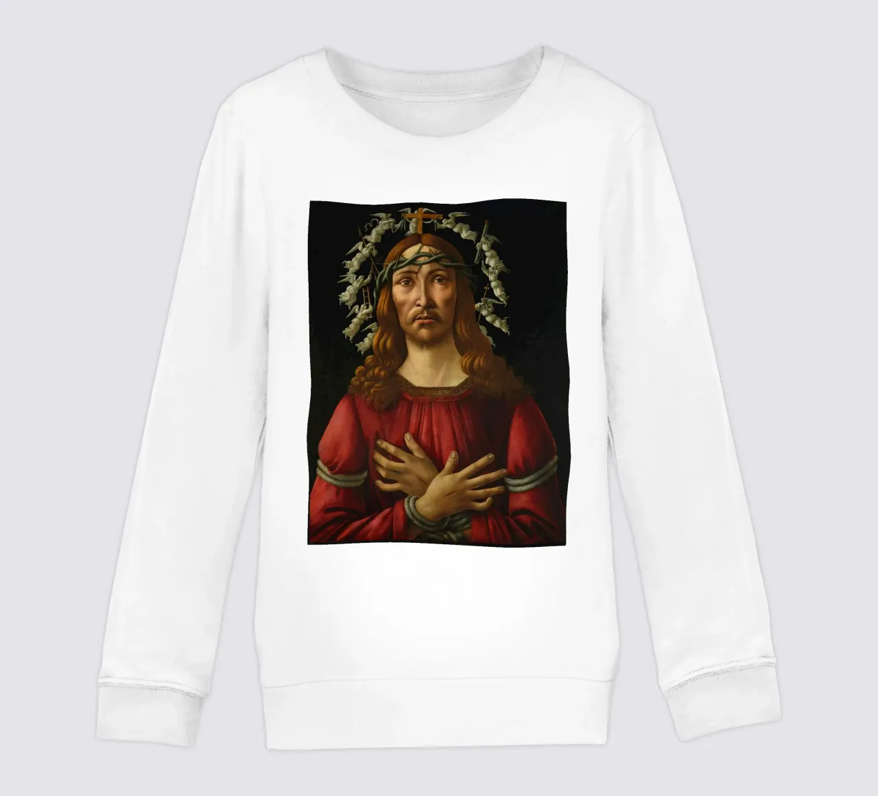 Sandro Botticelli - Cristo come uomo dei dolori felpa bambino da Timeless Artworks