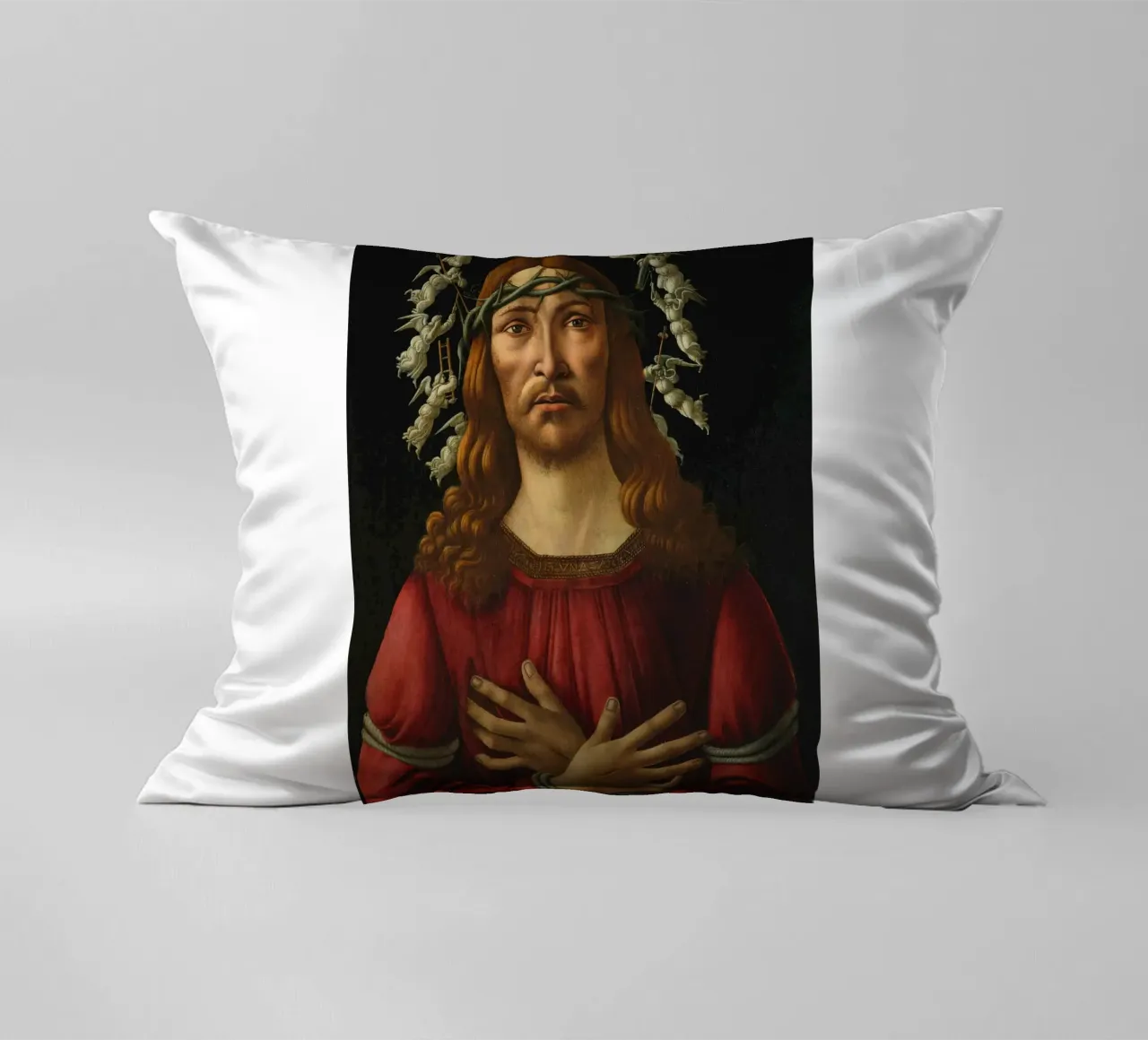 Sandro Botticelli - Cristo come uomo dei dolori cuscino da Timeless Artworks