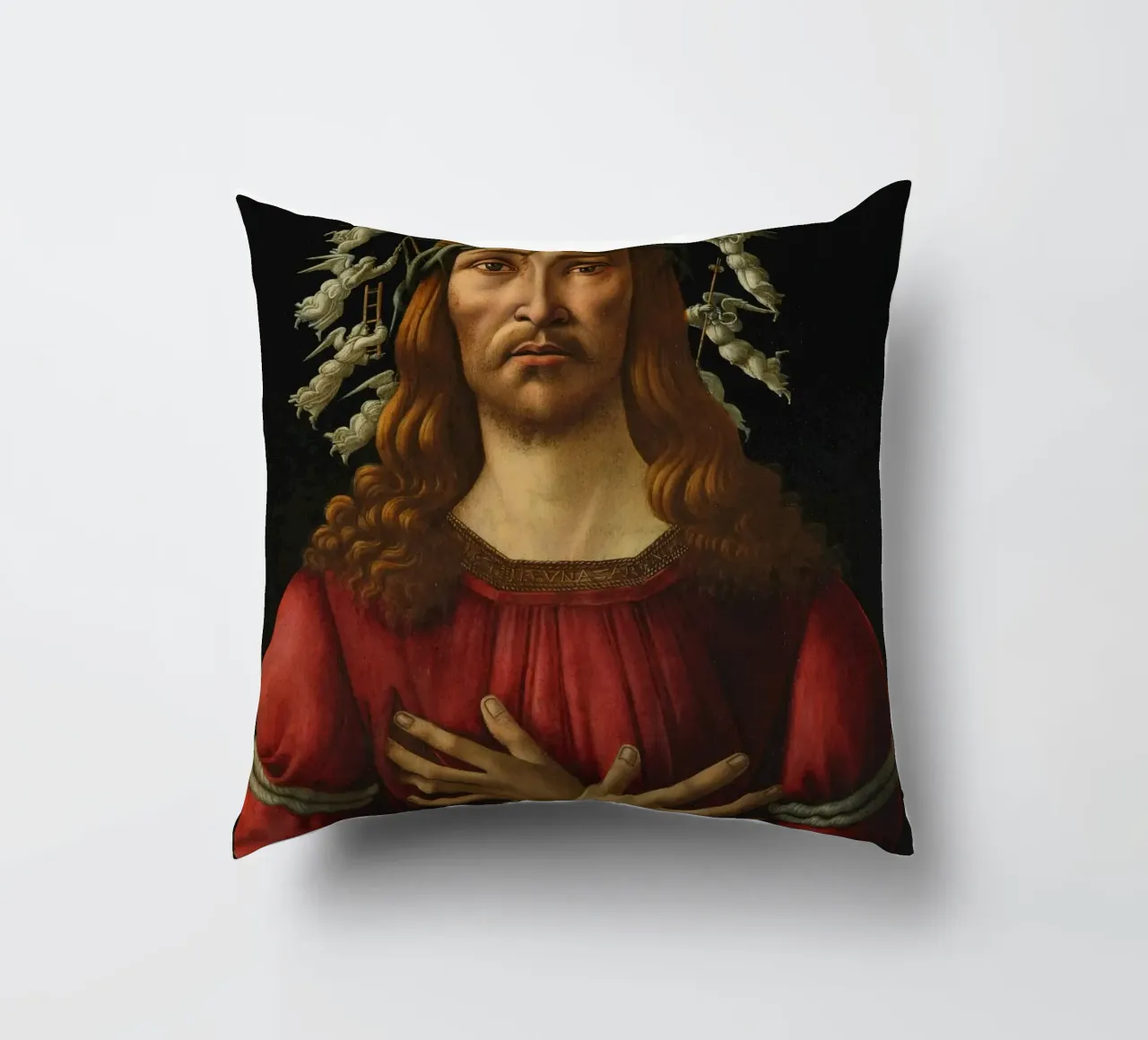 Sandro Botticelli - Cristo come uomo dei dolori cuscino da Timeless Artworks