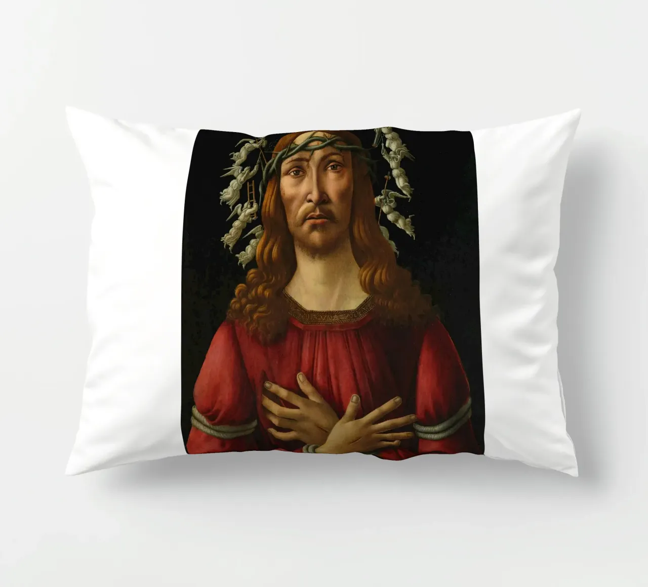 Sandro Botticelli - Cristo come uomo dei dolori cuscino da Timeless Artworks