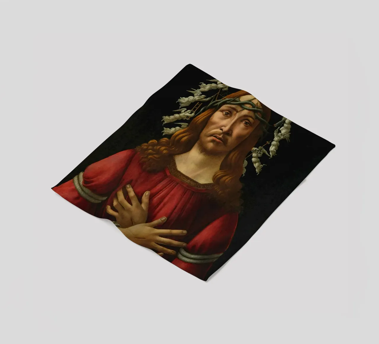 Sandro Botticelli - Christ as the man of sorrows fleece blanket by Timeless Artworks