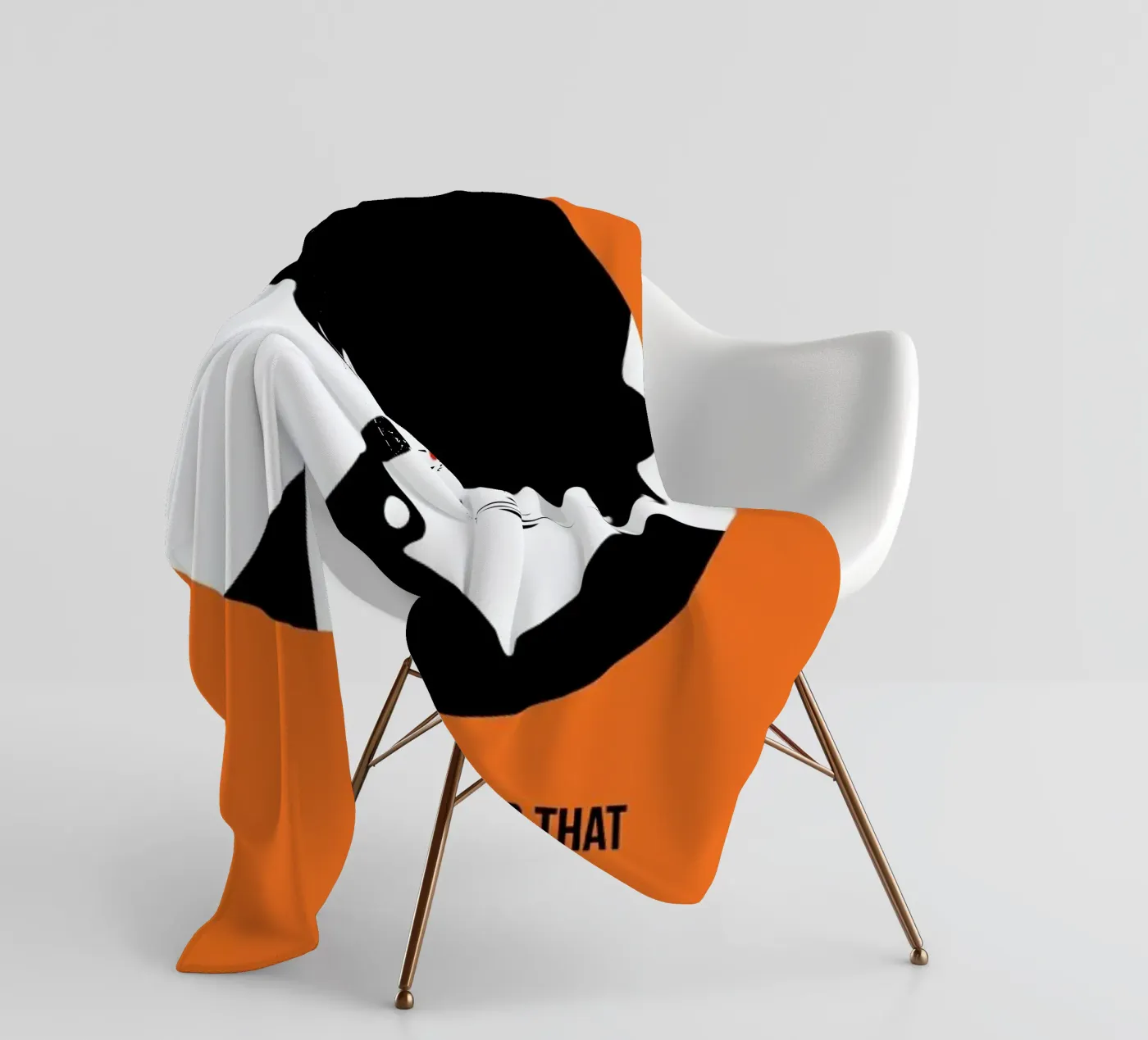 Orange Poster 2 fleecedeken van Naxart