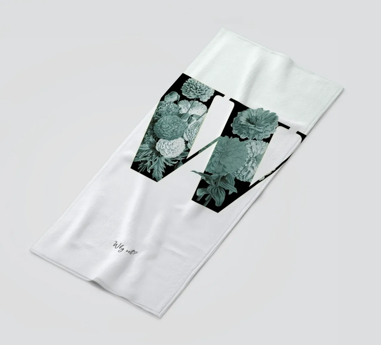 Flower Alphabet - W beach towel by Froilein Juno