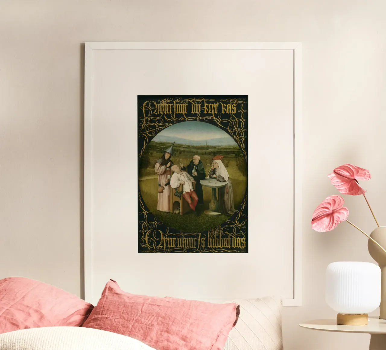 Hieronymus Bosch - L'estrazione della pietra della follia poster con telaio in plastica da William Store