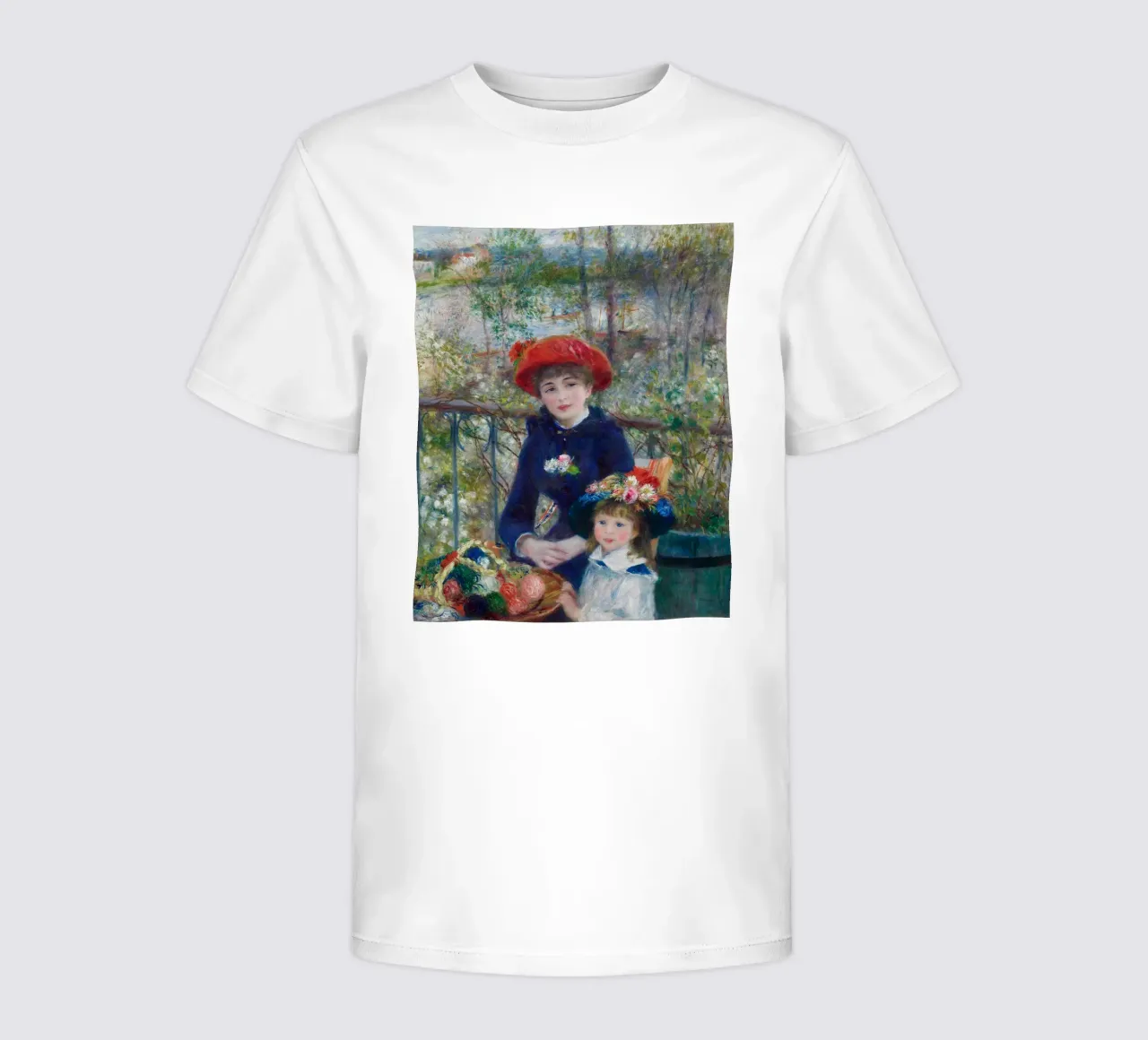 Pierre-Auguste Renoir - Two Sisters (On the Terrace) kids t-shirt by Timeless Artworks