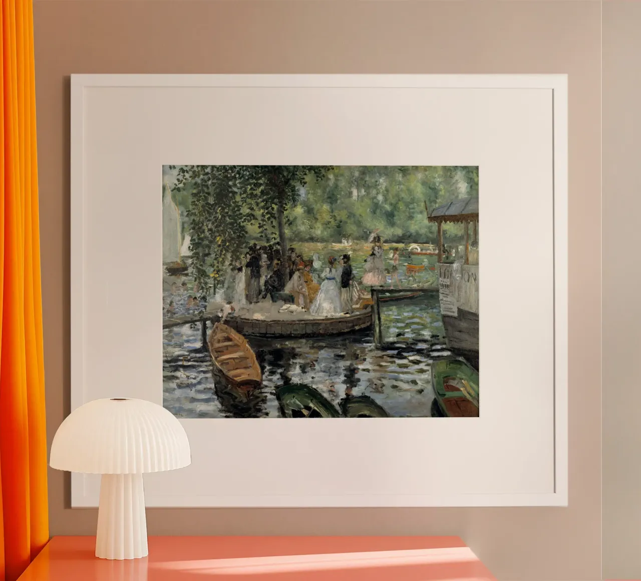 Pierre-Auguste Renoir - La Grenouillère poster con telaio in alluminio da Timeless Artworks
