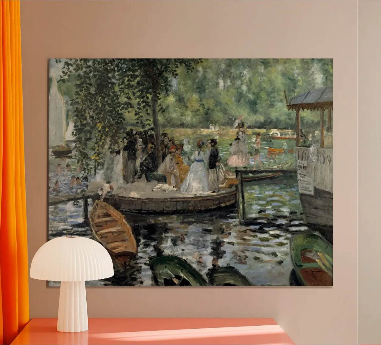 Pierre-Auguste Renoir - La Grenouillère poster con telaio in alluminio da Timeless Artworks